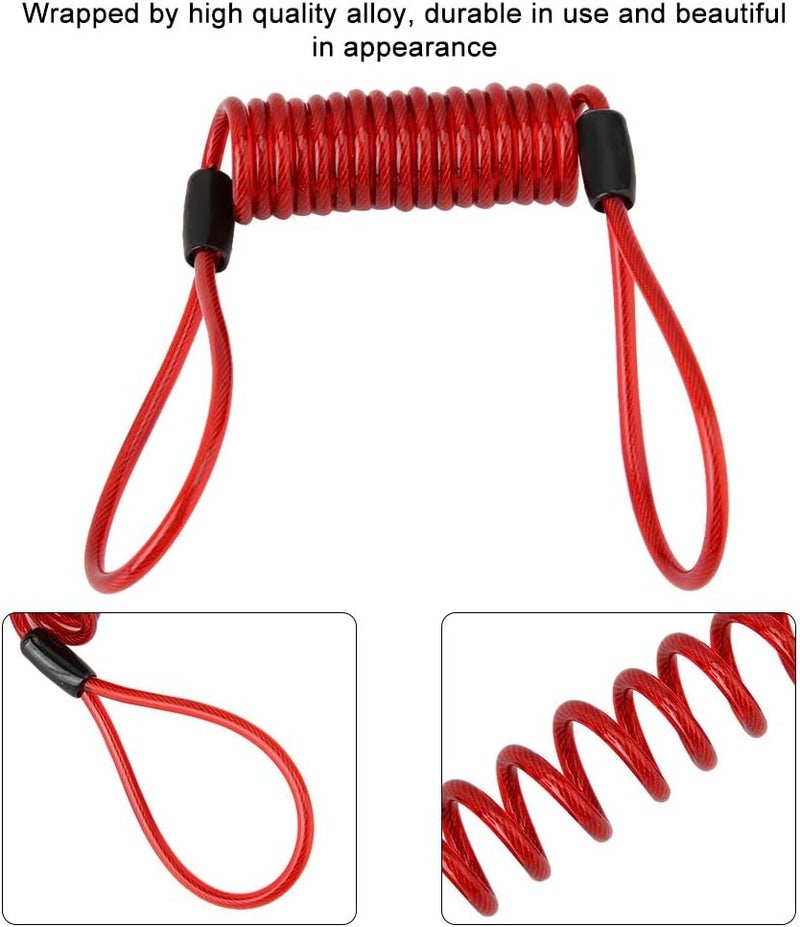 woobles Security Steel Cable with Loops, PVC Anti theft Double Looped Flexible Cable Lock for Motorcycle Protection on Handlebar - Image 5