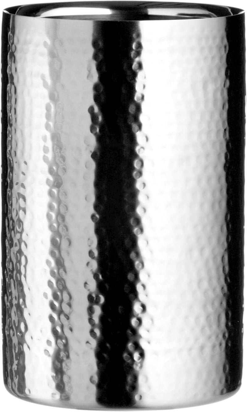 Premier Housewares Wine Cooler - Hammered Stainless Steel, H20 x W12 x D12cm, Red - Image 1