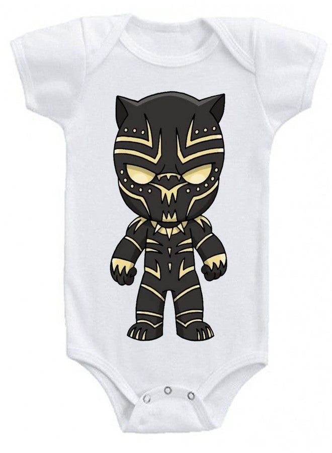 American Apple Americanapple Baby Bodysuits Newborn Half Sleeve Envelope Neck Cotton Blend Cute Cartoon Character Superhero Printed Rompers For Baby Boy Baby Girl (3-6 Months, White Color) - Image 1