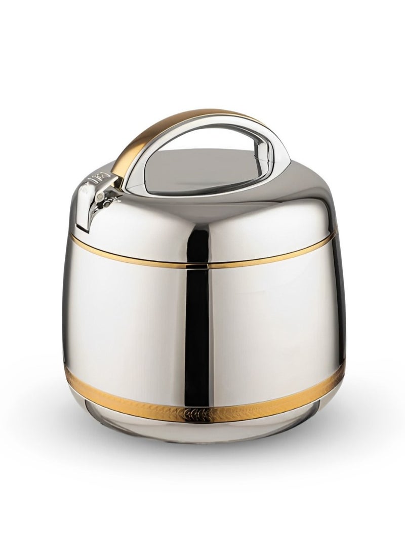 Golden Fire Stainless Steel Insulated Food Warmer with Removable Insulated Steel Lid 2.0L  - Image 1