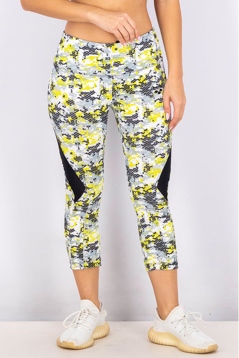 arena Women Sportwear Fit Training 3 and 4 Tights, Lime Green and Black - Image 1