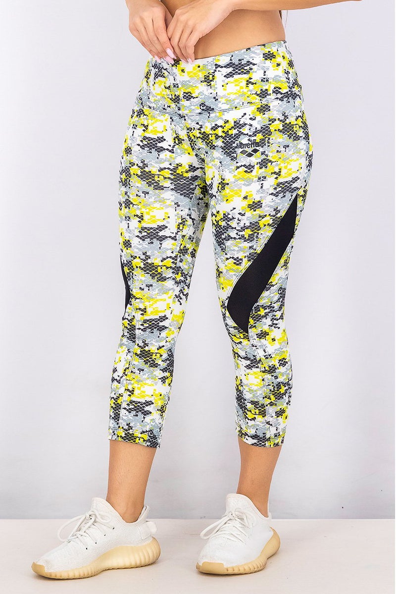 arena Women Sportwear Fit Training 3 and 4 Tights, Lime Green and Black - Image 3
