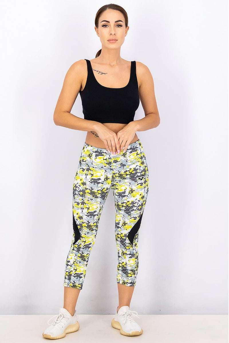 arena Women Sportwear Fit Training 3 and 4 Tights, Lime Green and Black - Image 4
