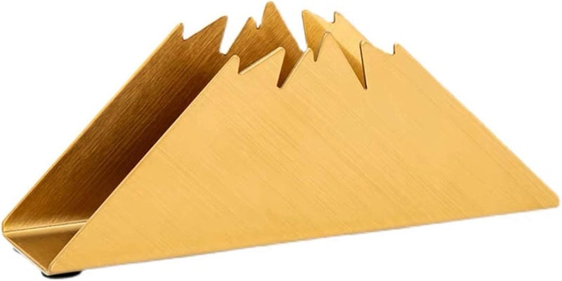 Gold Napkin Holder Freestanding Steel Tissue Dispenser Paper Napkin Holder for Dining Table Kitchen Countertop Guest Towel (Mountain) - Image 1