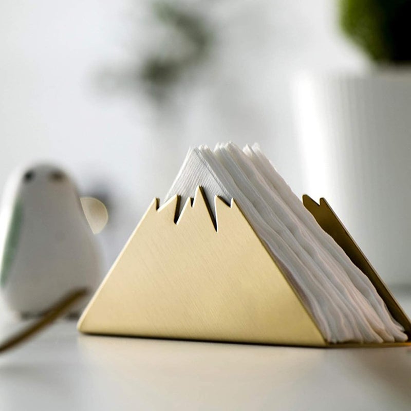 Gold Napkin Holder Freestanding Steel Tissue Dispenser Paper Napkin Holder for Dining Table Kitchen Countertop Guest Towel (Mountain) - Image 5