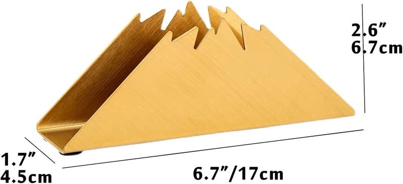 Gold Napkin Holder Freestanding Steel Tissue Dispenser Paper Napkin Holder for Dining Table Kitchen Countertop Guest Towel (Mountain) - Image 2