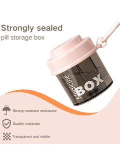 SANMUGEED Pill Box, Portable Daily Pill Box Organizer - Waterproof Pill Container with Anti-Mixing & Wide Openings Design, Rotating dumping Compact Travel Medicine Holder for Vitamins, Supplements (Pink)  - Image 2