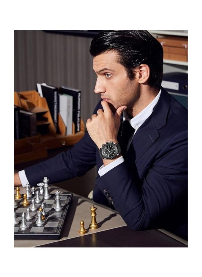 BENYAR - Mens Watch Waterproof Chronograph Date Watch for Men Leather Strap Quartz Movement Analog Watch Business Casual Gift for Men - Image 1