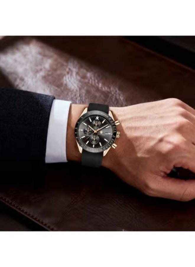 Sapphero Mens Watch Waterproof Chronograph Date Watch for Men Leather Strap Quartz Movement Analog Watch Business Casual Gift for Men - Image 3