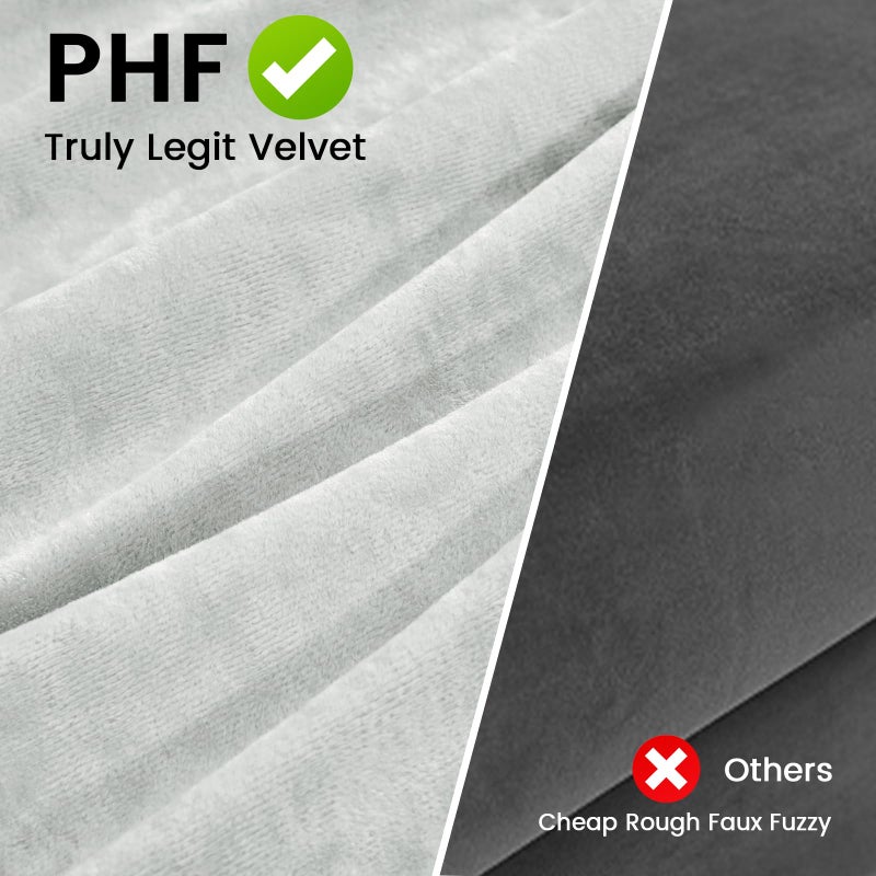 بي أتش إف PHF حقًا وسادات مخملية في المخملية الحجم القياسي لا إدراج 2 حزمة وسادة سادة ناعمة ناعمة الأغطية مع إغلاق المغلف 20 "× 26" - Image 5