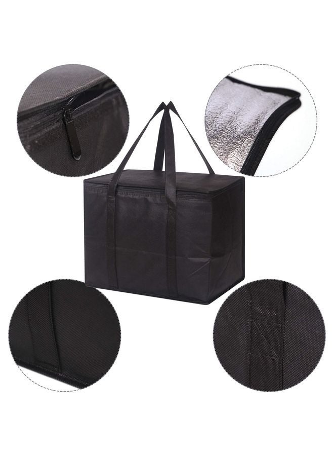 هومستر مجموعة من حقائبي بقالة عازلتين كبيرتين قابلة لإعادة الاستخدام مع سحابة ومقابض متينة، مجموعات مبردة قابلة للطي وقابلة للطي لتوصيل الطعام الساخن أو البارد، البقالة، السفر، التسوق - Image 4