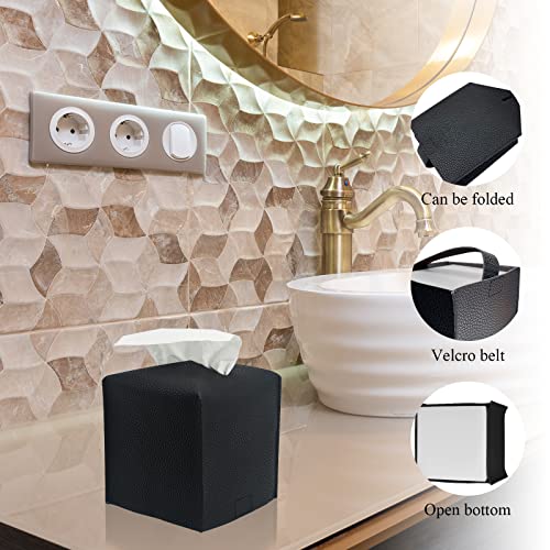 Bthenov Bathroom Accessory Set - 10 Piece Black Bathroom Accessories Set with Trash Can, Toothbrush Holder and Cup, Soap Dispenser, Soap Dish, Toilet Brush Holder, Vanity Tray, Qtip Holder, Tissue Box Cover - Image 4