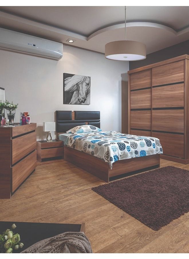 سمارت فرنتشر - غرفة مكونة من سرير 120سم + 1 كومود + تسريحة بمرايا  + دولاب - Image 1