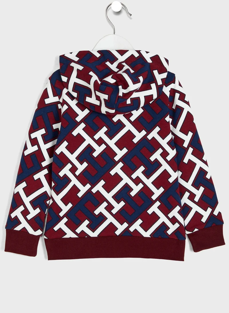 TOMMY HILFIGER Kids Aop Print Monogram Hoodie