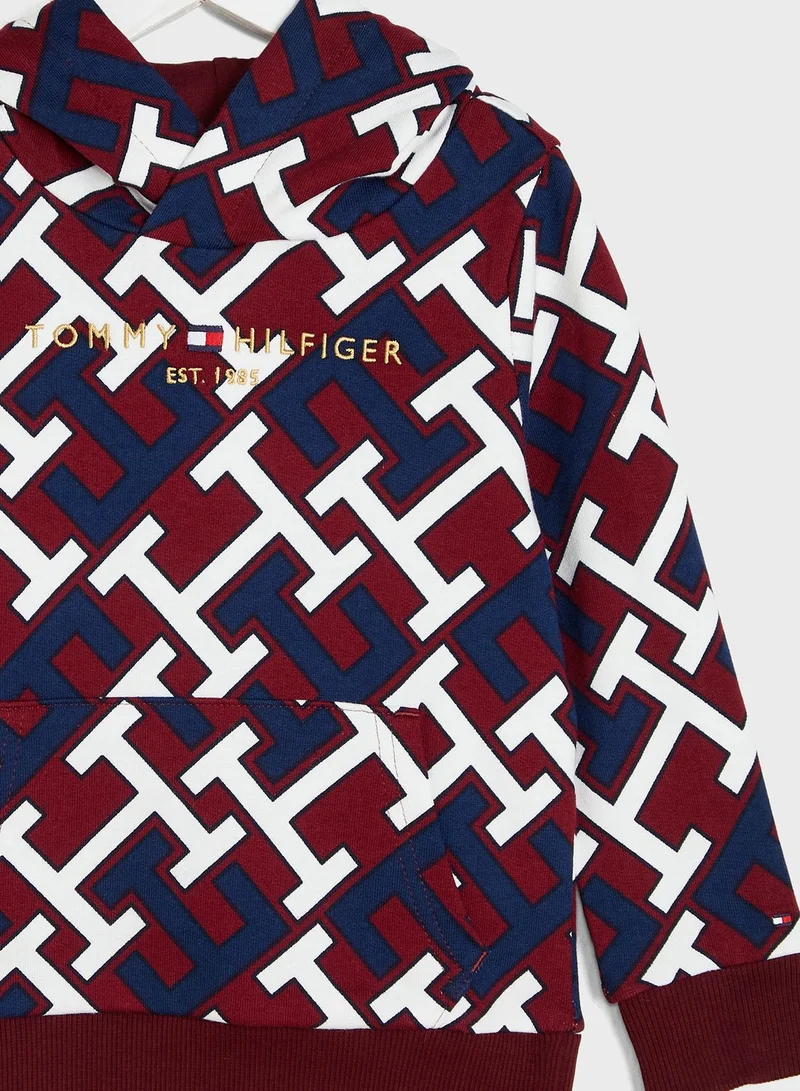 TOMMY HILFIGER Kids Aop Print Monogram Hoodie