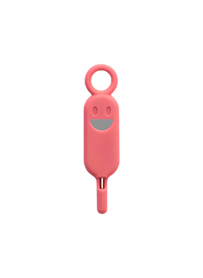 Smiley Mobile Phone Anti-lost Card Pin Sleeve Memory Sim Card Sleeve Phone Change And Pull Card Hanging Key Portable Thimble Gift-Product Color:Red  - Image 1