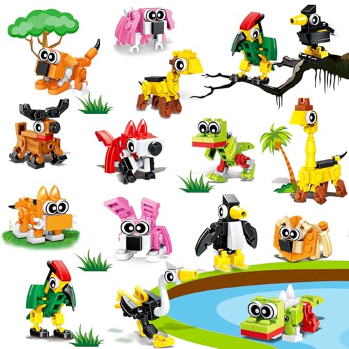 Basytodio 20PCS Mini Animal Building Blocks Party Favors for Kids 48 812 Birthday Goodie Bag Stuffers Classroom Treasure Box Toys Carnival Prizes Bulk Pinata Fillers Trinket End of Year Student Gifts Boy Girl - Image 1