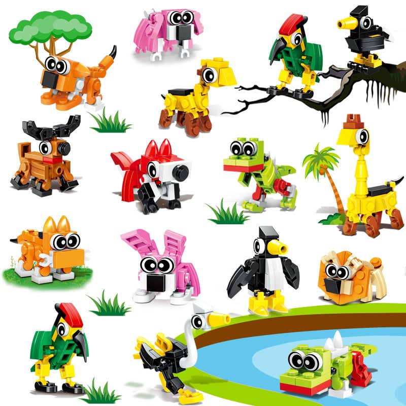 Basytodio 20PCS Mini Animal Building Blocks Party Favors for Kids 48 812 Birthday Goodie Bag Stuffers Classroom Treasure Box Toys Carnival Prizes Bulk Pinata Fillers Trinket End of Year Student Gifts Boy Girl - Image 2