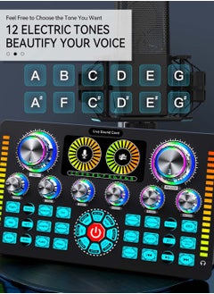 LEOKOR Q7 Sound Card Podcast Equipment,DJ Mixer,Professional Audio Mixer,Suitable for Live Broadcast/Gaming/Karaoke/Tiktok/YouTube Streaming (Black)  - Image 5