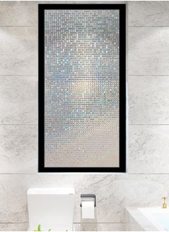 Bukela Window Privacy Film Stained Glass Window Film Mosaic Static Cling Decorative Window Vinyl, Removable Rainbow Window Tint, Non-Adhesive UV Blocking for Home Office, 44.5 x 200cm  - Image 1