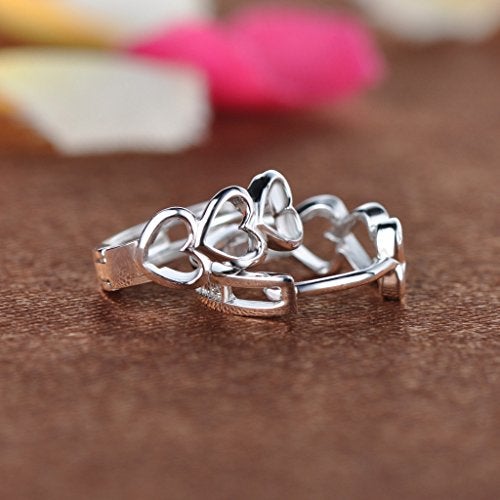 Infinite U Huggie Earrings 925 Sterling Silver Small Hoop Cartilage Hollow Heart Cluster for Women, 0.5'' - Image 2