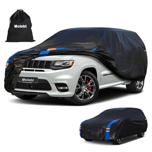 Molebt SUV Car Cover Waterproof All Weather for Automobiles, Full Exterior Covers for Jeep (191-201 inch) Universal Fit for Jeep Grand Cherokee, Ford Explorer, etc. Rain Winter Sun Snow Protection. - Image 1