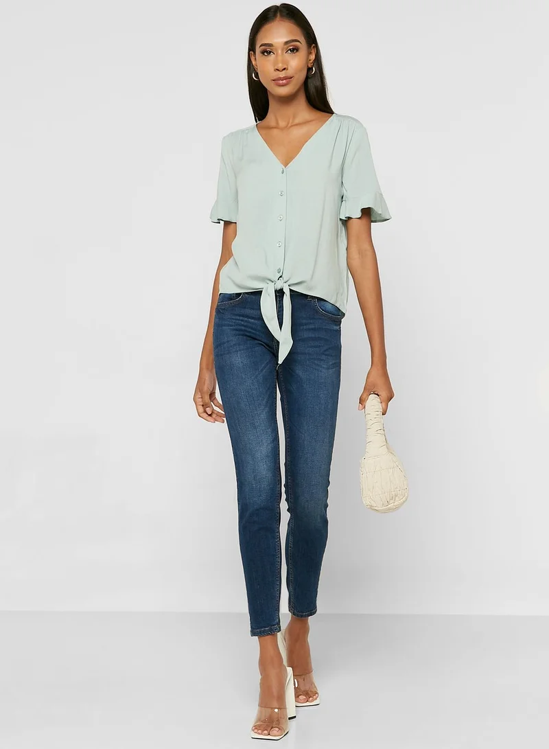 DOROTHY PERKINS Tie Detail Button Down Shirt