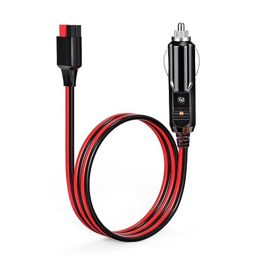 ELFCULB Anderson to Car Cigarette Lighter,12AWG 12V Cigarette Lighter Male Plug Connector Cable for Portable Solar Generator Power Station(2FT) - Image 1