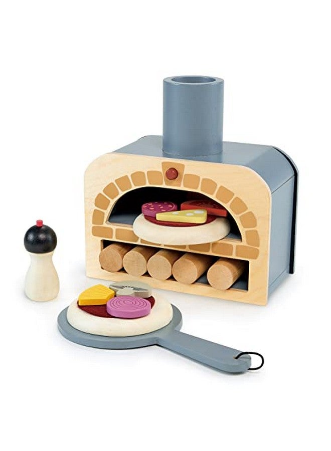 Tender Leaf Toys Make Me A Pizza Pizza Toy Oven 18 Piece Wooden Play Food Set Develops Social Creative And Imaginative Skills Genderneutral For Boys And Girls Age 3+ - Image 1