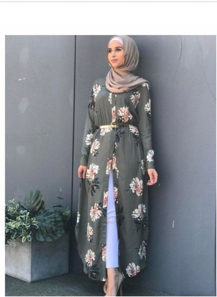 Loquat Long Sleeves Abaya Grey 