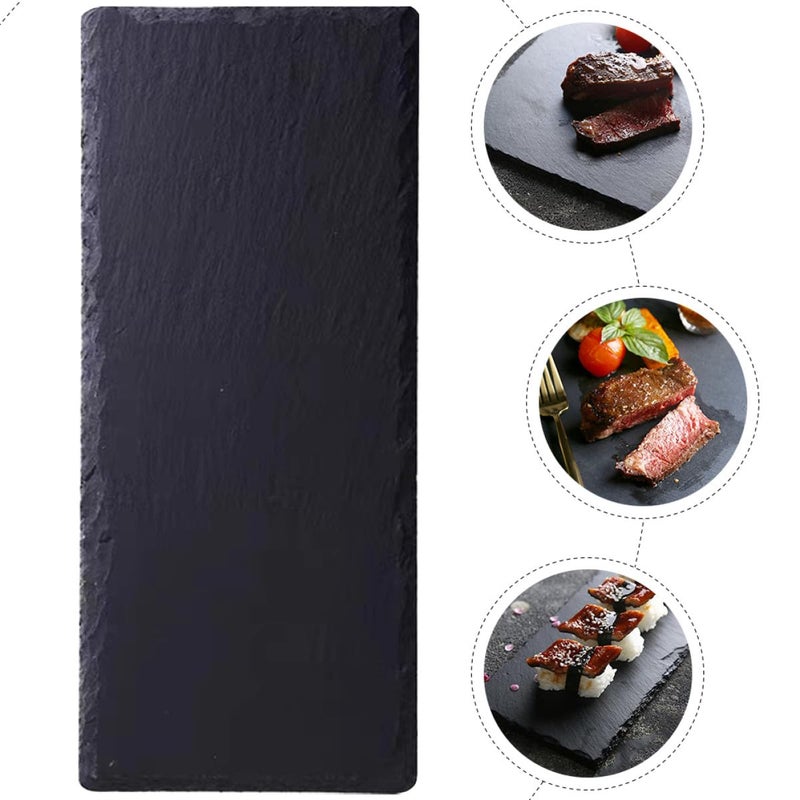 Natural Stone Steak Plate And Sushi Tray 30x10cm Rectangular Serving Dish For Daily Use - Image 5
