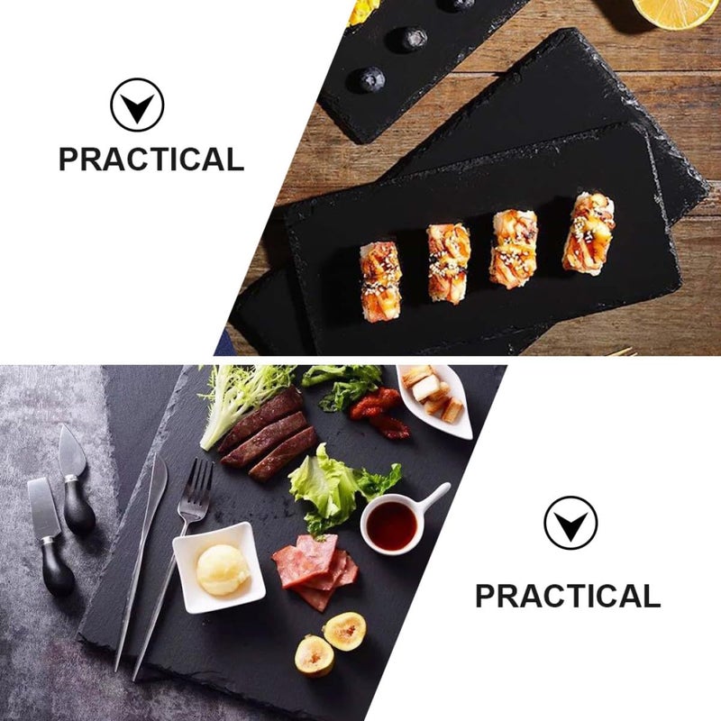 Natural Stone Steak Plate And Sushi Tray 30x10cm Rectangular Serving Dish For Daily Use - Image 4