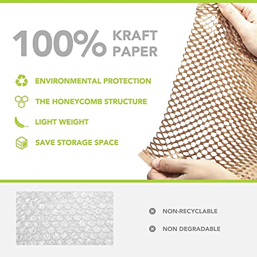 Box Brother Box Brother Bubble wrap Roll || Ecofriendly Paper Bubble Wrap || Honeycomb Kraft Paper Bubble Wrap Packaging Roll (15 Inches x 20 Meter) - Image 4