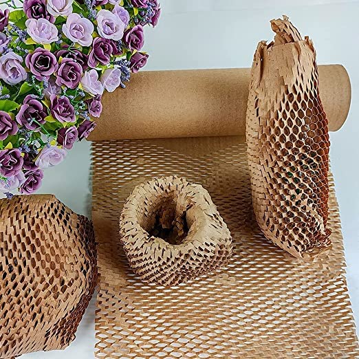 Box Brother Box Brother Bubble wrap Roll || Ecofriendly Paper Bubble Wrap || Honeycomb Kraft Paper Bubble Wrap Packaging Roll (15 Inches x 20 Meter) - Image 1