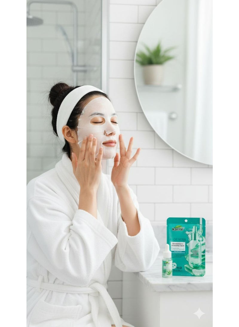 كاريت قناع الوجه الورقي بخلاصة الألوفيرا الطبيعية من كاريتيه (Karité) – لترطيب مكثف، تهدئة البشرة المتهيجة، وإعادة النضارة 3 قطع - Image 3