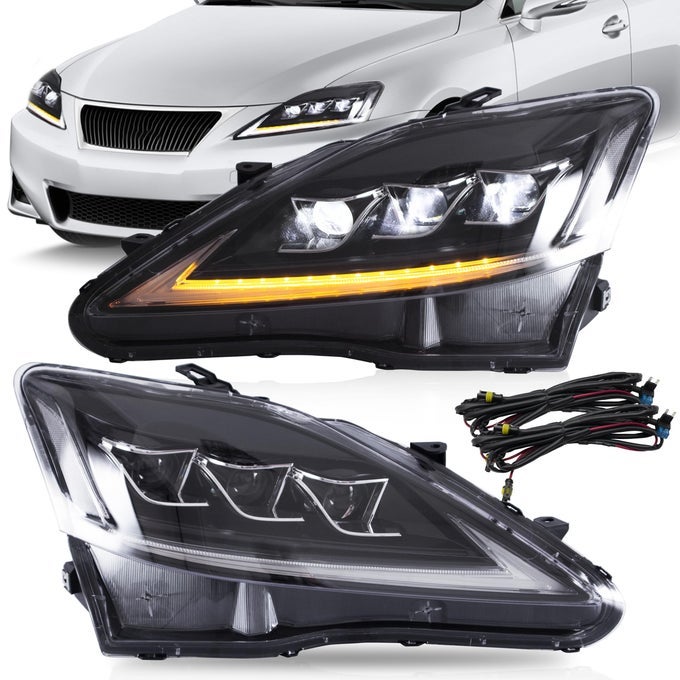 Headlights Assembly Fit For Lexus Is250 Is250C Is350 Is350C Is220D 20062012 Isf 20082014 Wdrl Led Front Light With Sequential Turn Signal Plugnplay Clear Headlamp
