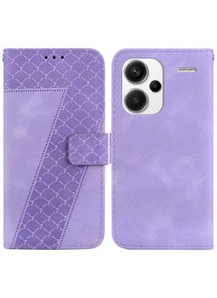 HuHa Case Cover For Xiaomi Redmi Note 13 Pro+ 5G 7-shaped Embossed Leather Phone Case Purple 