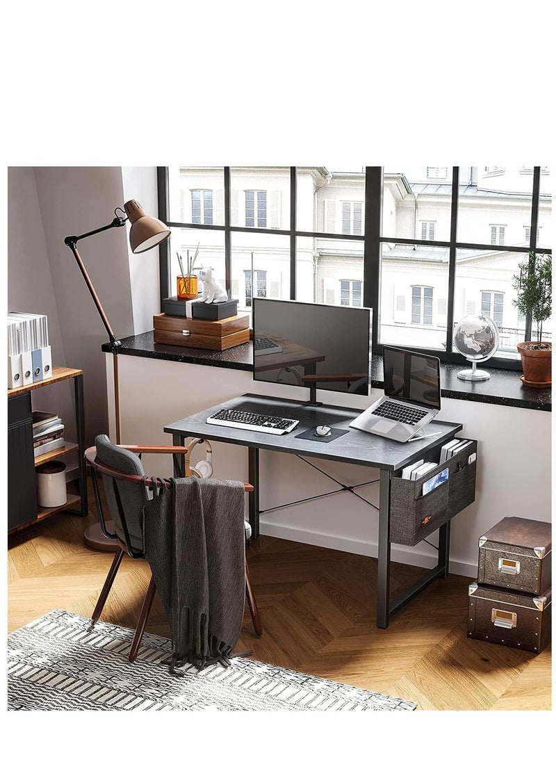 EqiEch Computer Desk Home Office Writing Study Desk Modern Simple Style Laptop Table With Storage Bag Black 100X50X74cm  - Image 3