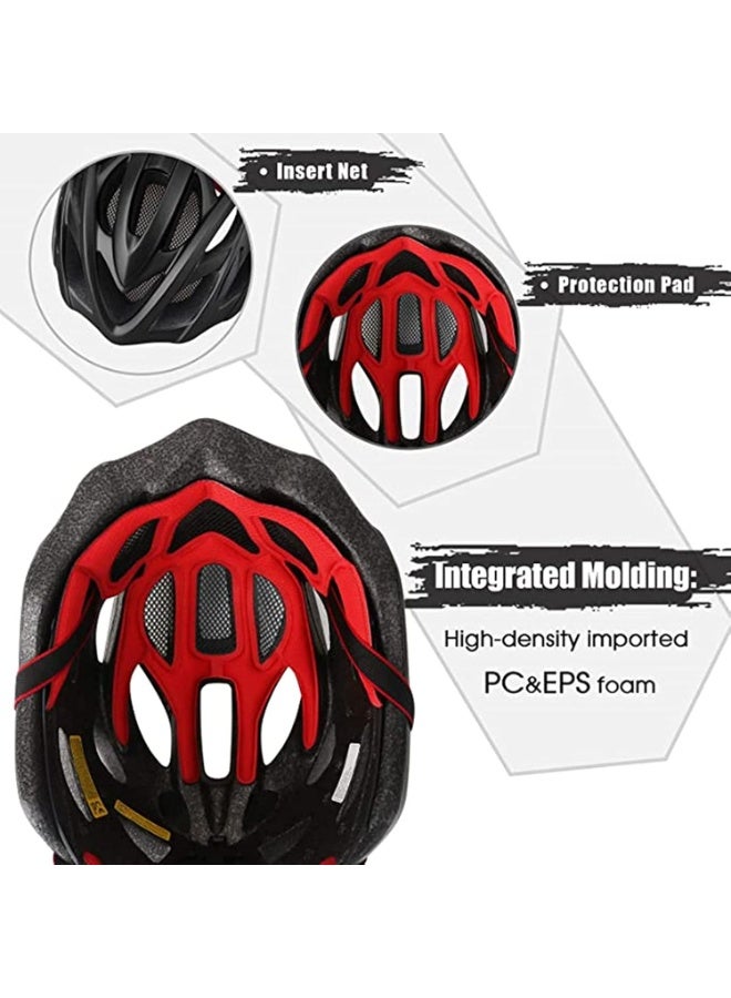 Adult Adjustable Cycling Helmet, Lightweight Safety Bike Helmet with Detachable Visor, Ventilated Protective Headgear for Mountain Road Riding - Image 4