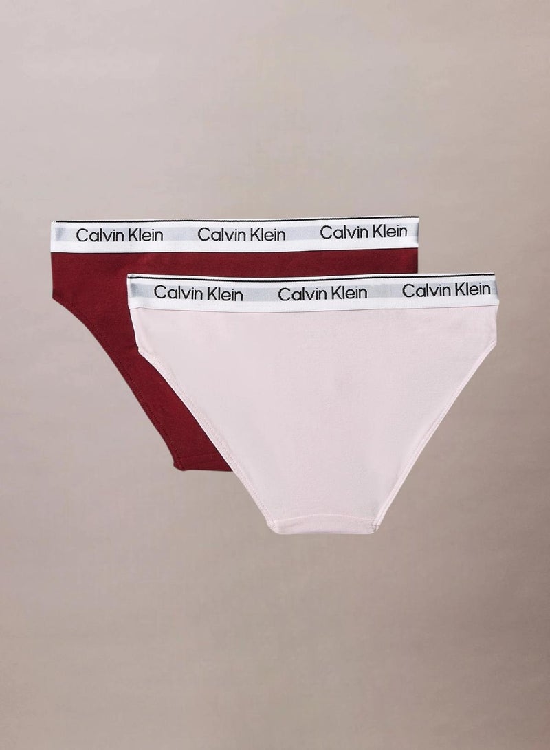 Calvin Klein Jeans 2 Pack Girls Bikini Briefs - Icon Cotton Stretch - Image 2