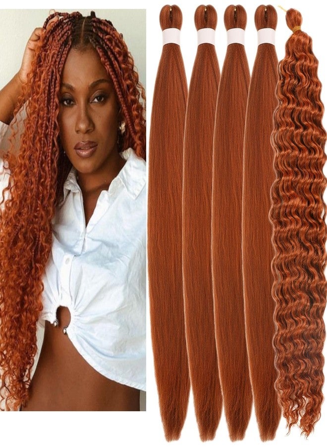 Leticia Bright Ginger Boho Braiding Hair Curly Pre Stretched Knotless Braiding Hair for Boho Braids - Image 1