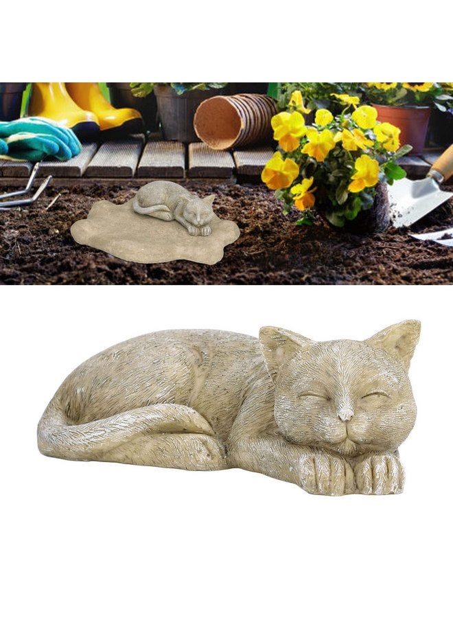 YOSOO Pet Monument Tombstone, Imitation Stone Pet Memorial Tombstone Cat Dog Commemorative Resin Crafts Gravestone for Lawn Garden Outdoor Yard(4 Ornament cat) - Image 3
