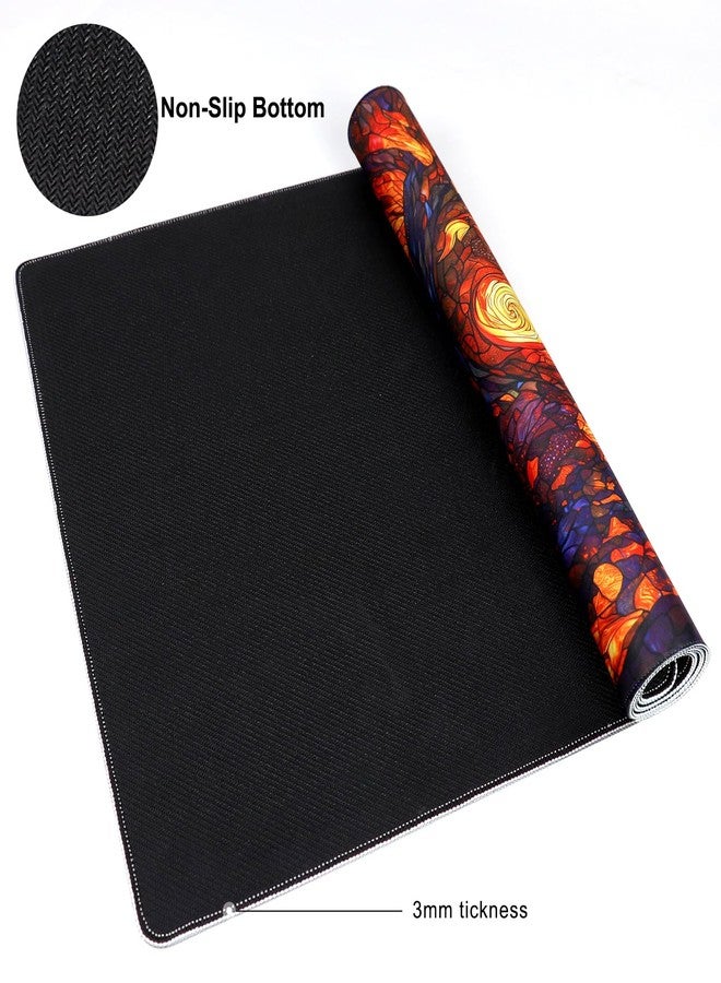 Katomula MTG Playmat, TCG Card Game Playmat, Stitched Edge, Non-Slip Rubber Bottom - 24 x 14 inch - Mountain - Image 5