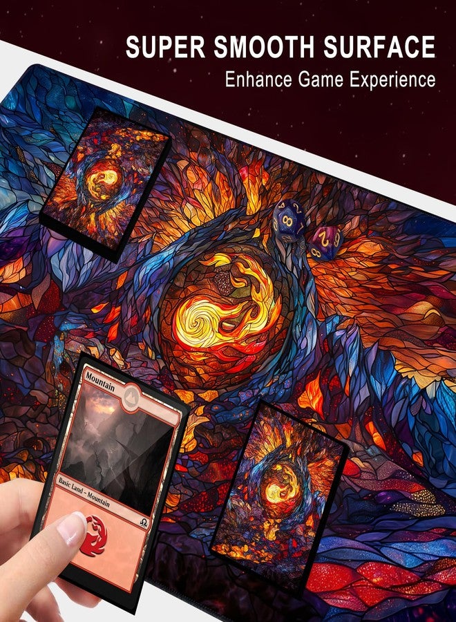 Katomula MTG Playmat, TCG Card Game Playmat, Stitched Edge, Non-Slip Rubber Bottom - 24 x 14 inch - Mountain - Image 3