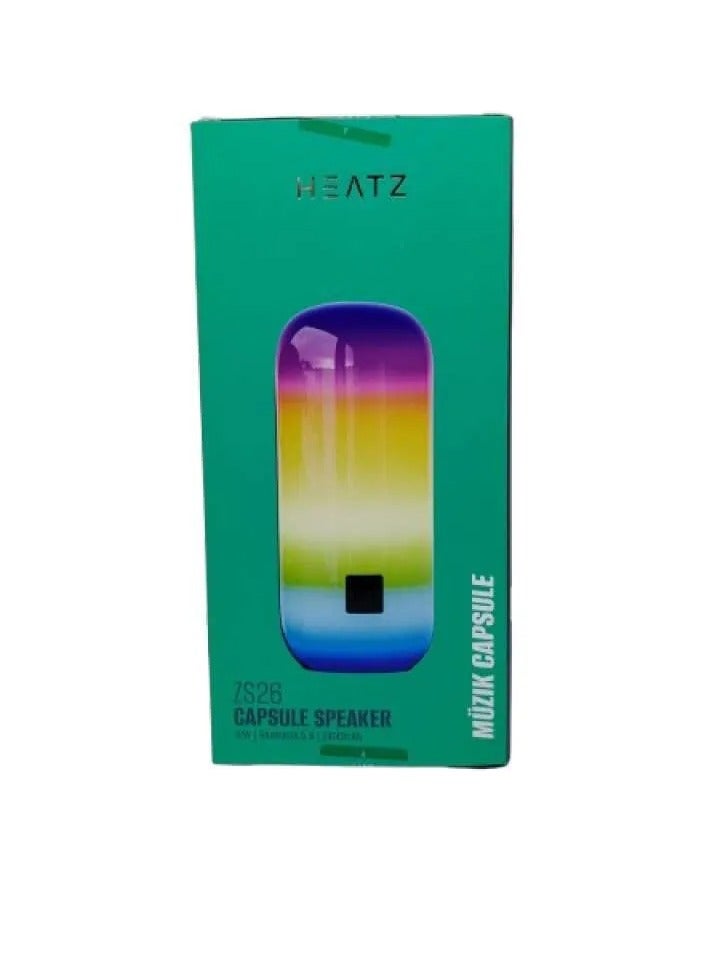 هيتز مكبر صوت هيتز ZS26 كبسولة بتقنية البلوتوث بقوة 12 واط مع أضواء RGB وسماعات لاسلكية حقيقية وAux ومنافذ متعددة - Image 2