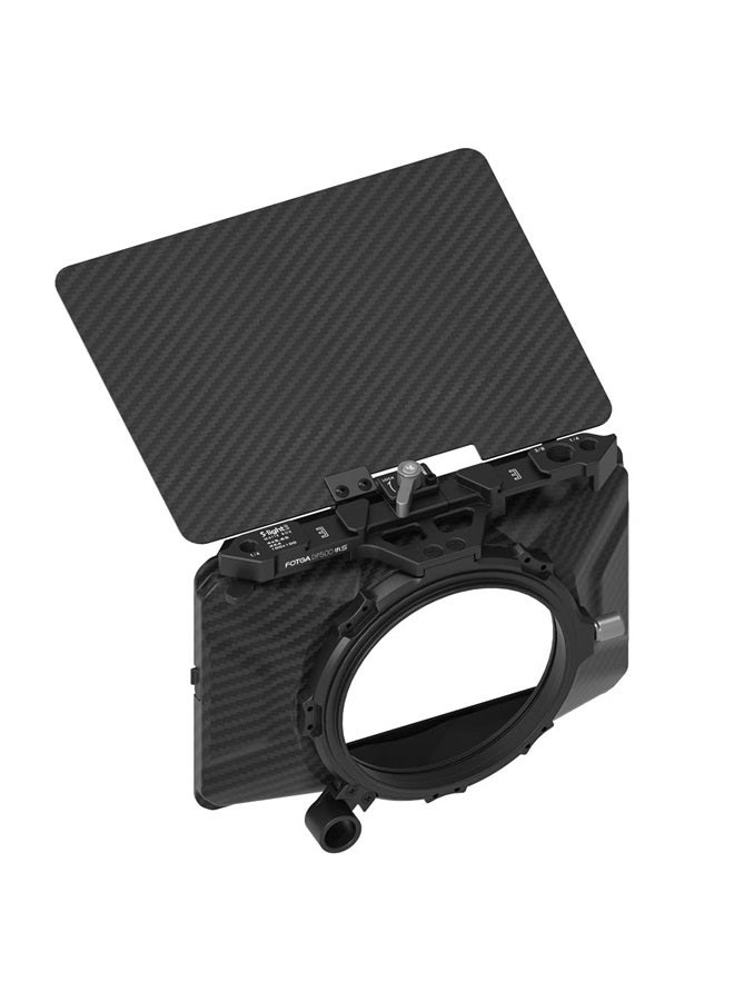 Fotga Mini Lightweight Clamp-On Matte Box with Carbon Fiber Top Flag for DSLR Mirrorless Camera Compatible with 4x4 4x5.65 67mm/72mm/77mm/82mm Filters (Starter Version) - Image 1