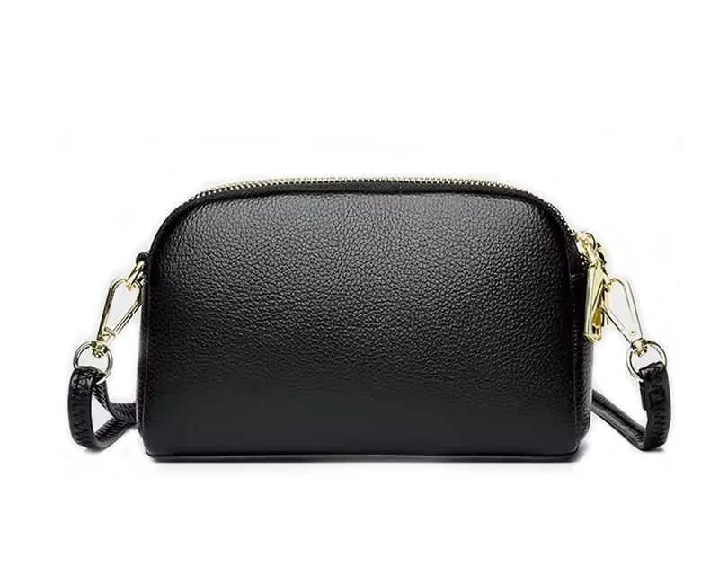 ketmart Small Crossbody Purse for Women Fashion Two zipper pocket Handbag with Colored Shoulder Strap(Color_Black) - Image 2