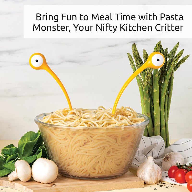 OTOTO Pasta Monsters and Salad Servers - BPA-Free Fun Kitchen Gadgets - 100% Food Safe Salad Spoon and Fork Set - 11.93x 3.39 x 2.24 inch - Image 5