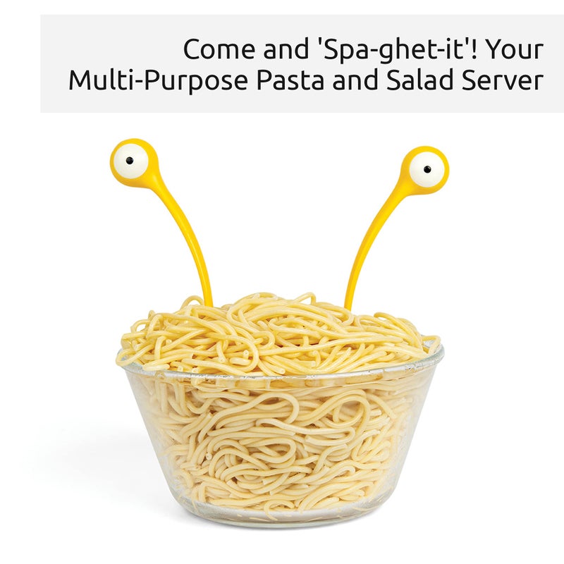 OTOTO Pasta Monsters and Salad Servers - BPA-Free Fun Kitchen Gadgets - 100% Food Safe Salad Spoon and Fork Set - 11.93x 3.39 x 2.24 inch - Image 3