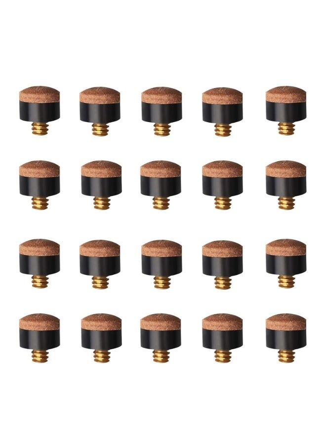 SUNSAR 20pcs Packing Billiard Cues Hard Leather Screw Heads 10mm Universal Replacement Club Heads Snooker Pool Cue Accessories - Image 1
